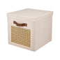 Soft Touch Cube Storage Box with Lid - Peachskin Fabric - main product front view
