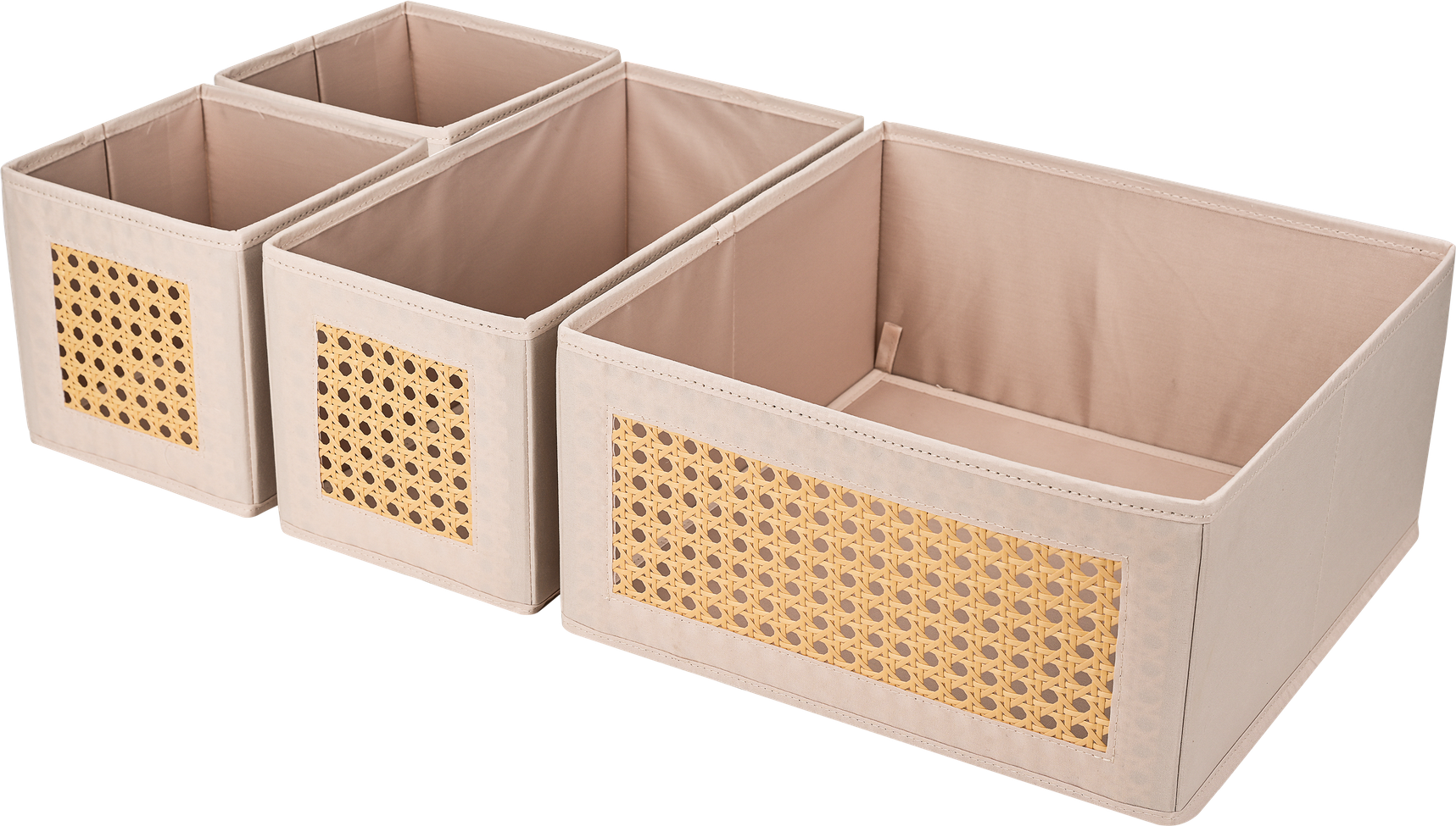 Soft Touch Drawer Storage Sets - Beige - side angle view showing dimensions