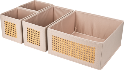 Soft Touch Drawer Storage Sets - Beige - side angle view showing dimensions
