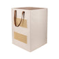 Soft Touch Laundry Basket with Pockets - Beige - main product front view