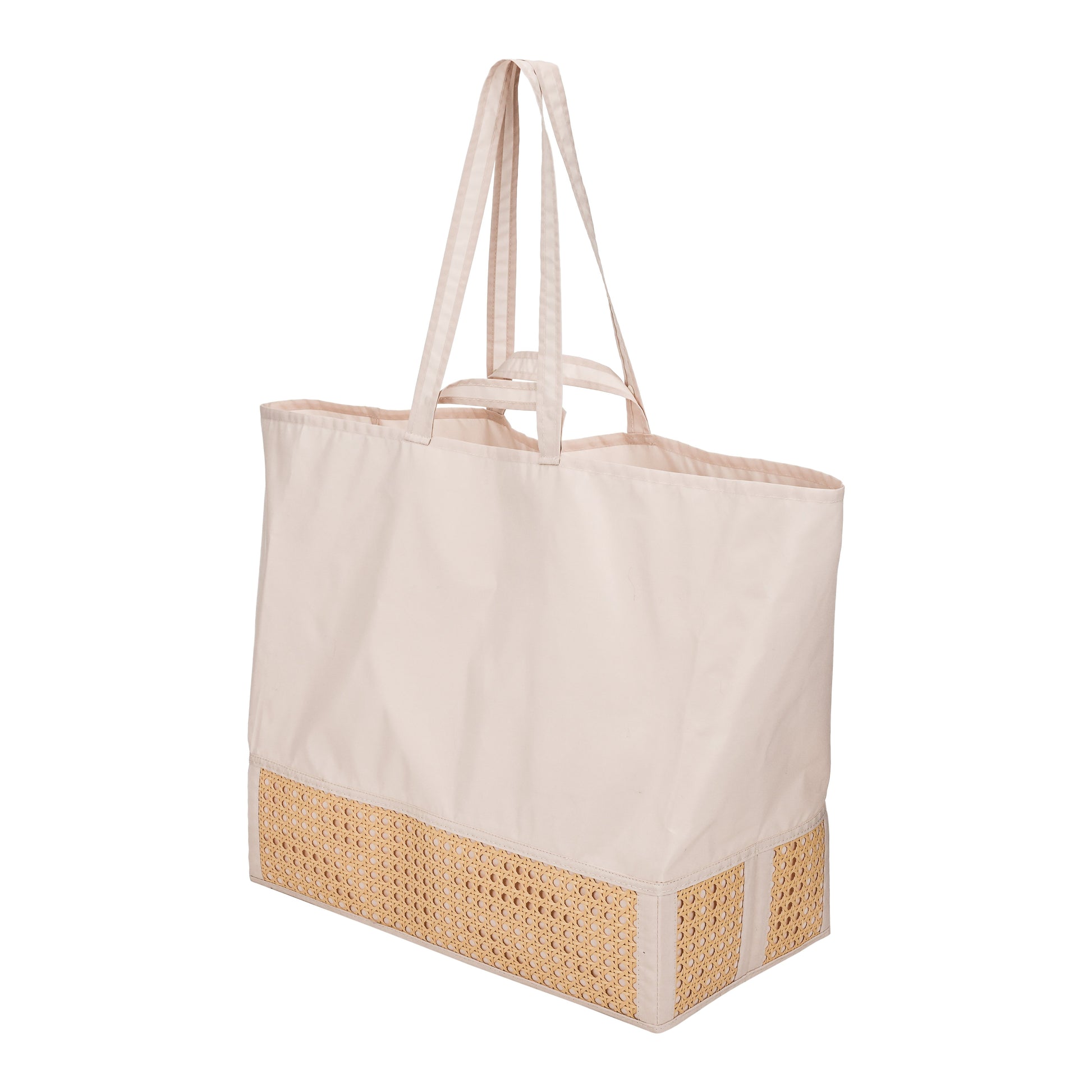 Soft Touch Shopping Bags - Beige Large - lifestyle scene in modern living room