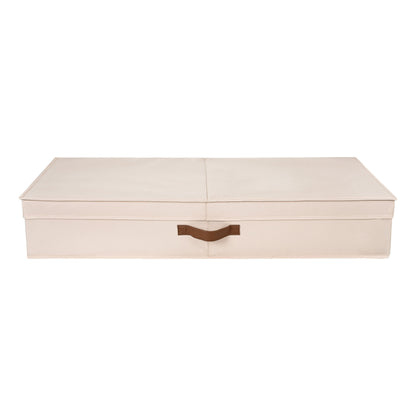 Soft Touch Underbed Storage Boxes - Beige - side angle view showing dimensions