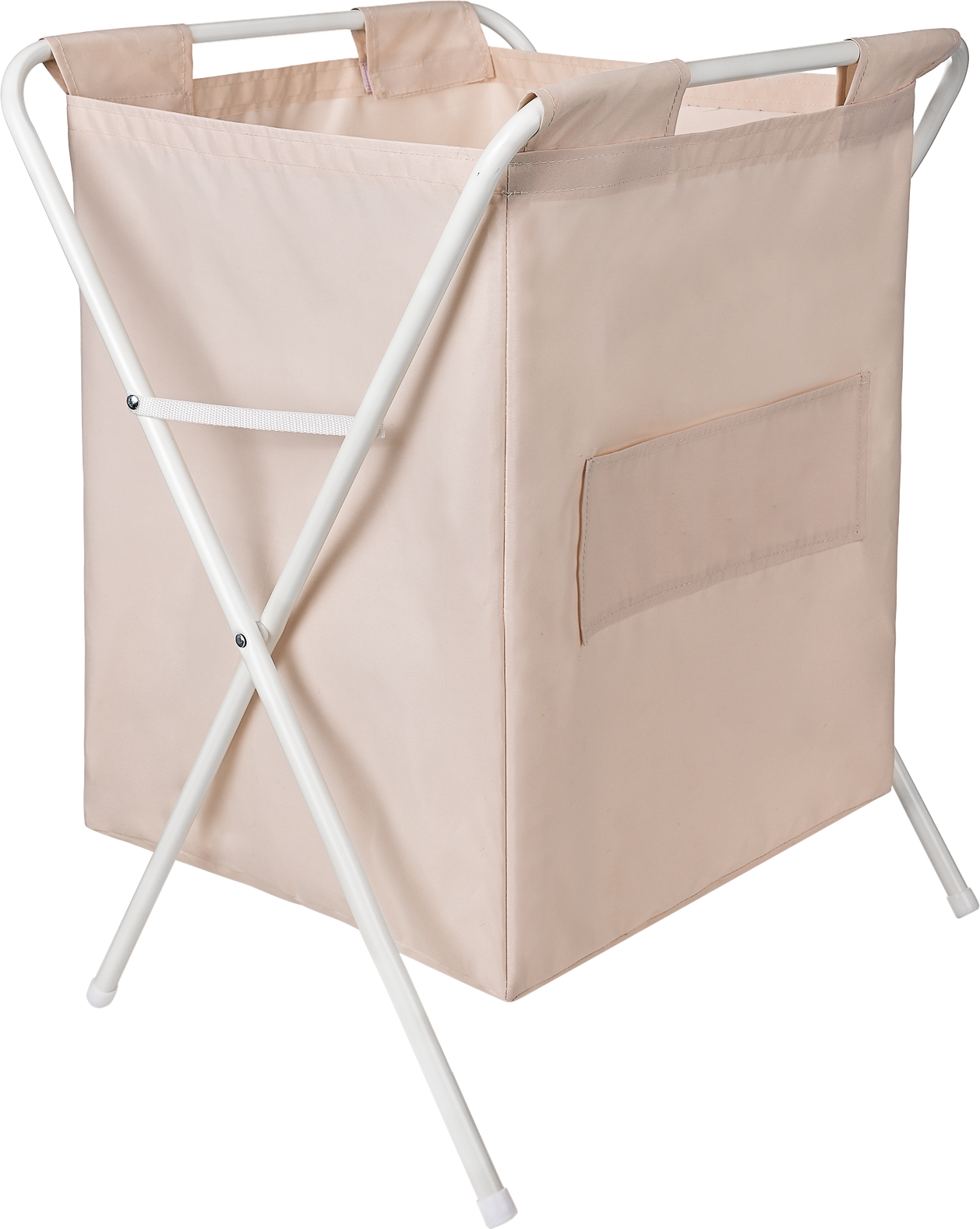 Soft Touch Collapsible Laundry Storage - Beige - side angle view showing dimensions