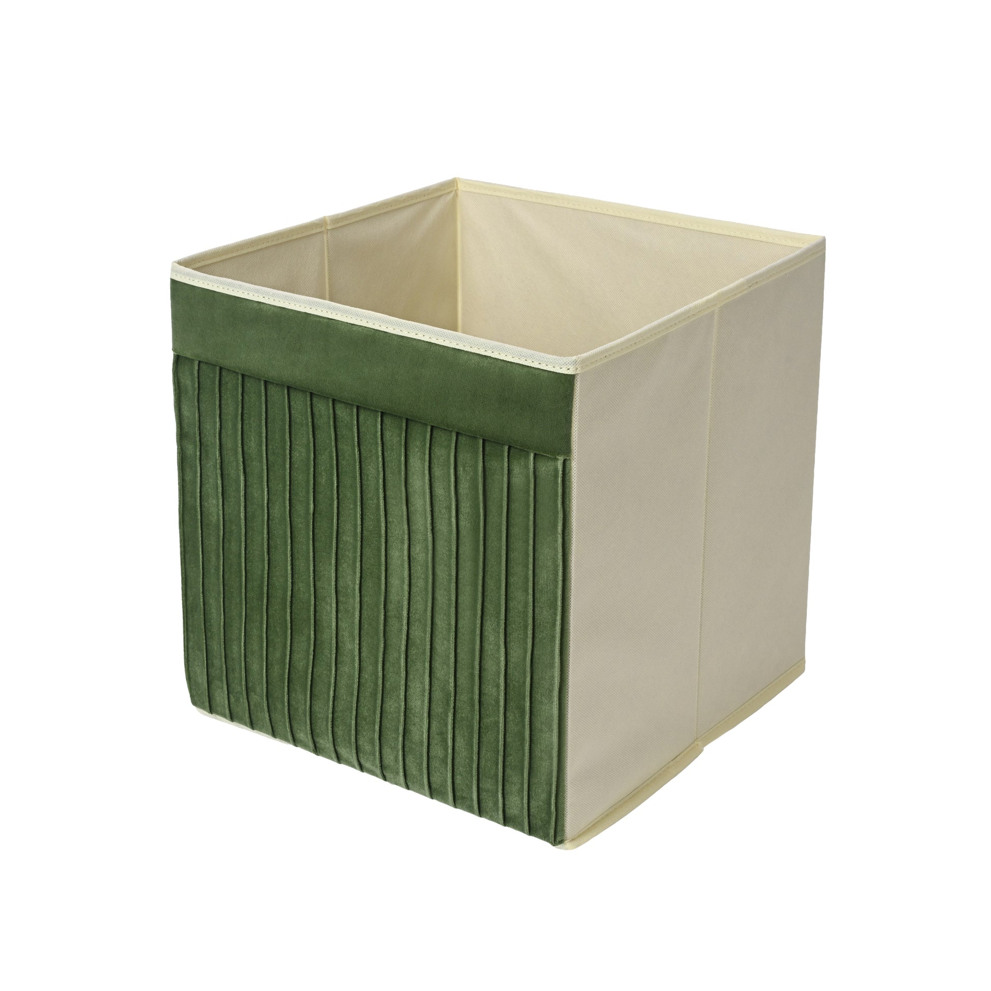 Green Minimal Velvet Storage Cube - main product front view