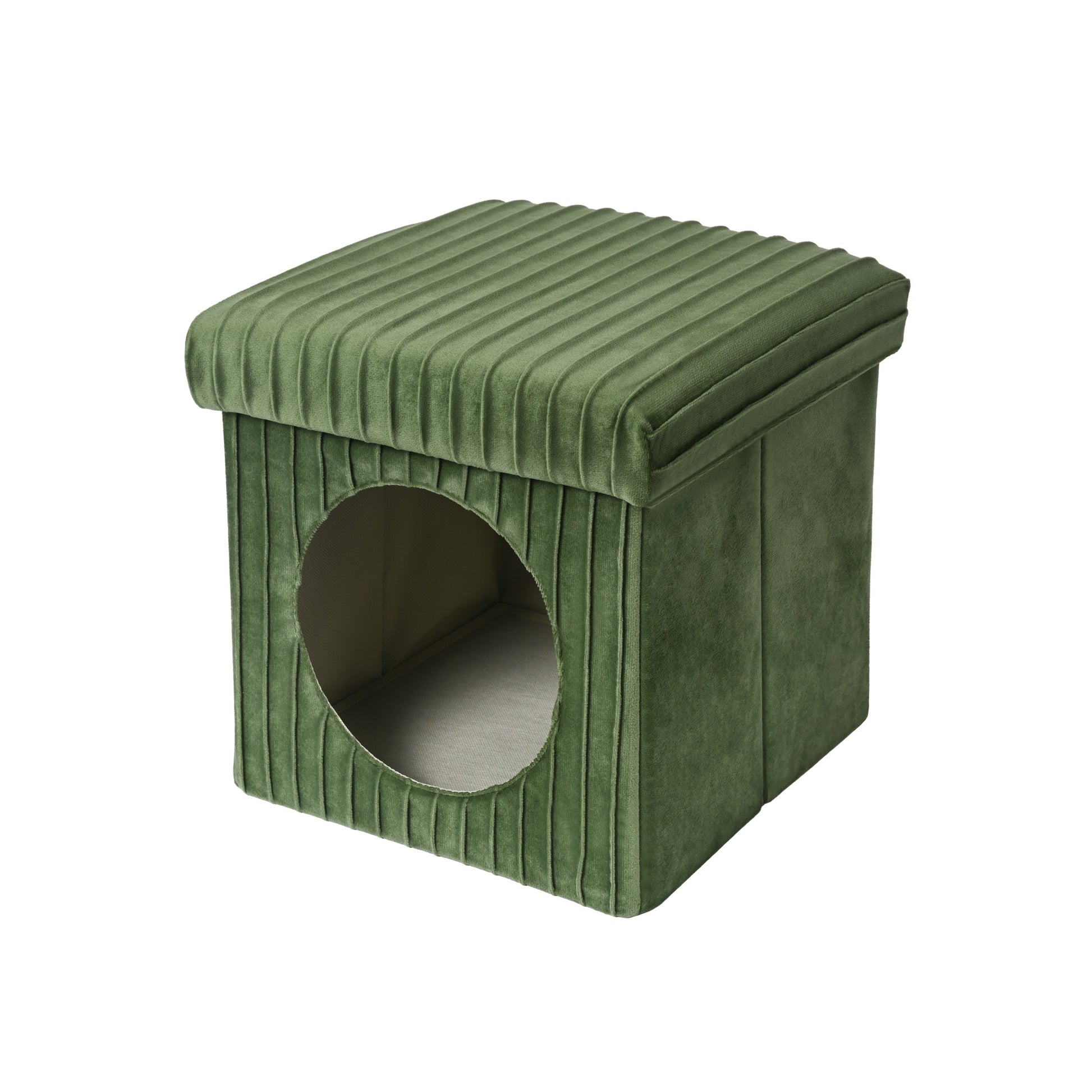 HavenPet Green Moss Square Storage Ottoman - main product front view
