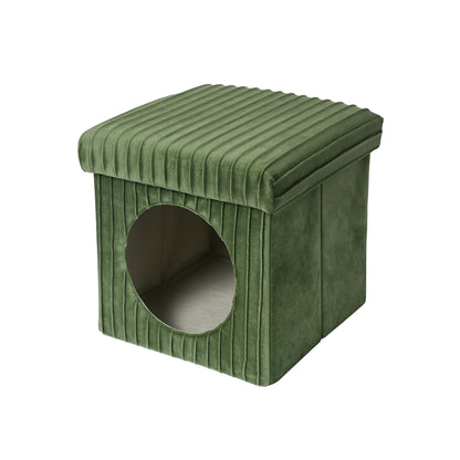HavenPet Green Moss Square Storage Ottoman - main product front view