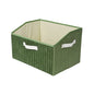 Green Minimal Slant Front Velvet Storage Bin - main product front view