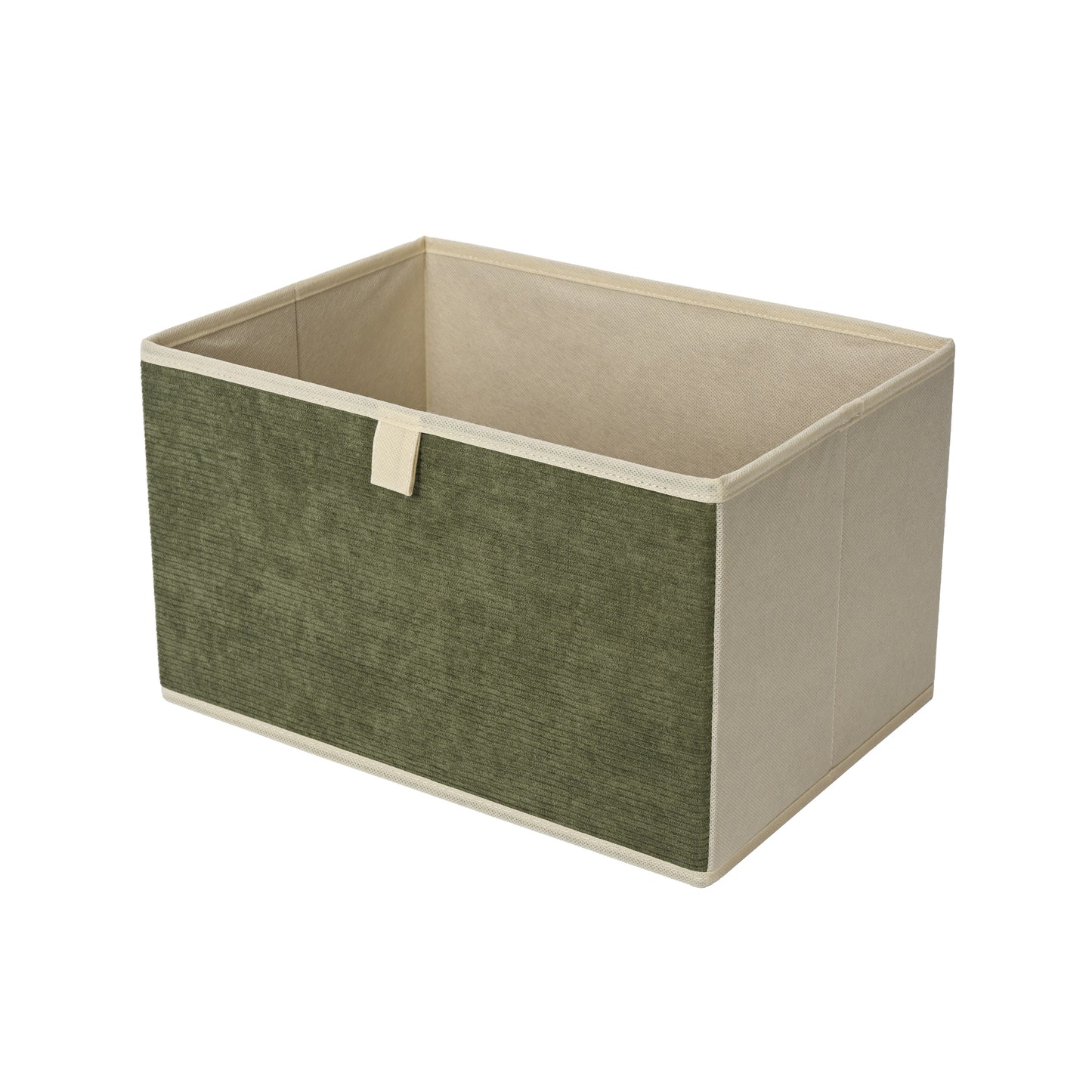 Green Minimal Stackable Fabric Drawer Storage Cabinet with Removable Bins - lifestyle scene in modern living room