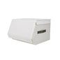 Green  Minimal Front Opening Lidded Striped Storage Box - main product front view