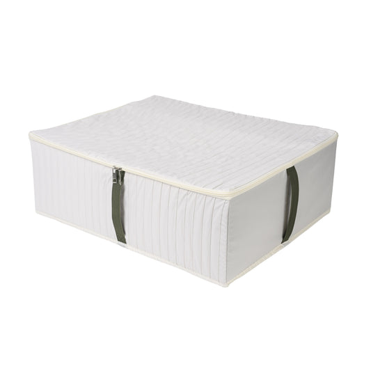 Green Minimal Under Bed Storage Box Slim Lidded Fabric Organizer - main product front view