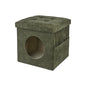 Chenille Square Pet-Friendly Storage Ottoman in soft chenille upholstery, designed as part of the NOOK multifunctional storage furniture collection. square compact design fits modern living rooms, bedrooms and small-space homes with hidden storage. Main product front view.