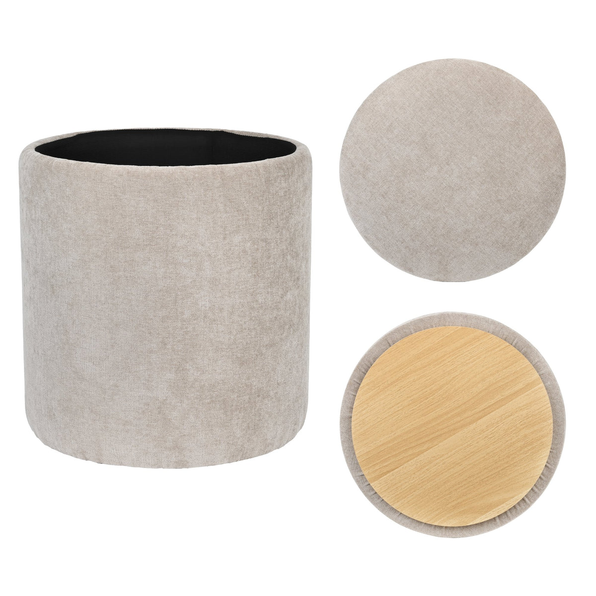 Chenille Multi-Function Storage Ottoman Set in soft chenille upholstery, designed as part of the NOOK multifunctional storage furniture collection. multi-piece set fits modern living rooms, bedrooms and small-space homes with hidden storage. Lifestyle scene in modern entryway/living space.