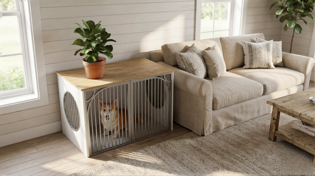 CozyNook Hearth Wooden Dog Crate with Side Entry | Large 98cm from CozyNookMY HEARTH collection — premium pet-friendly furniture & dog crate for modern homes