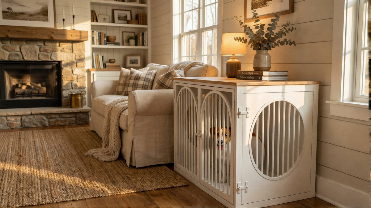 CozyNook Hearth Wooden Dog Crate with Side Entry | Medium 78cm from CozyNookMY HEARTH collection — premium pet-friendly furniture & dog crate for modern homes