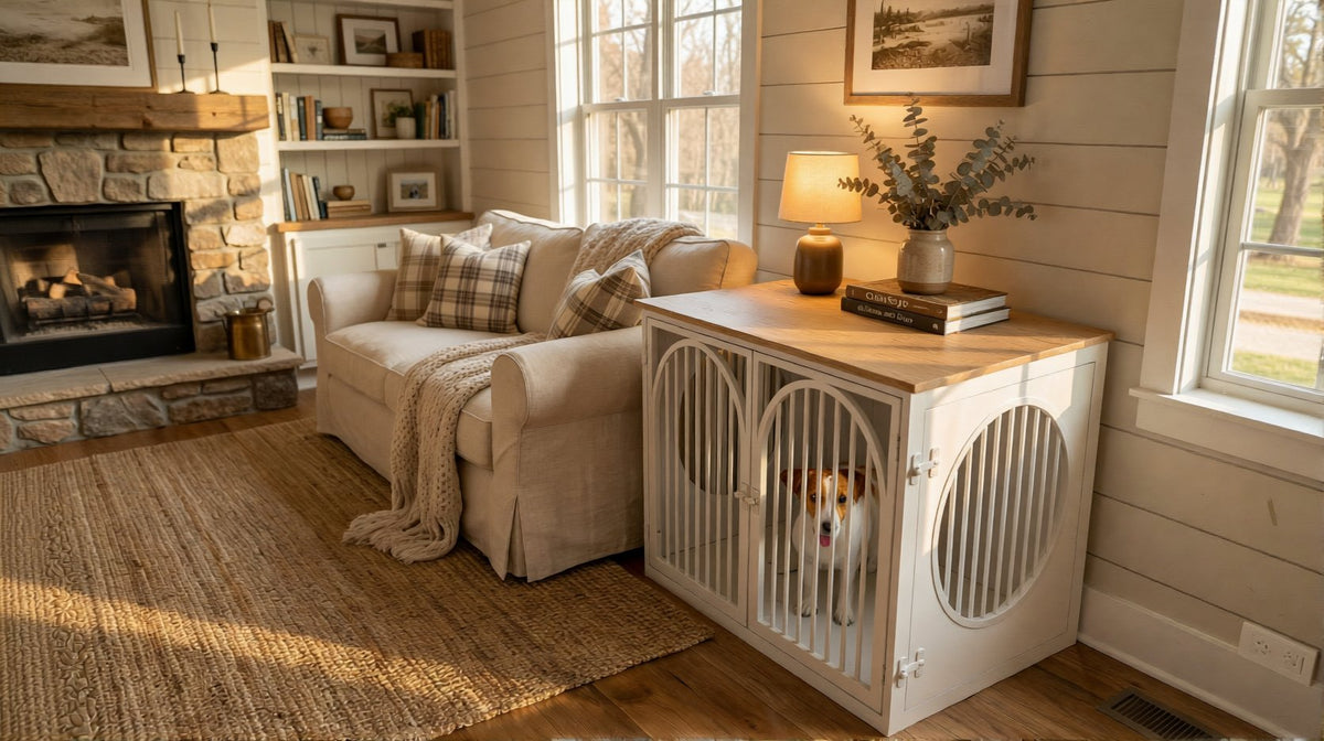 CozyNook Hearth Wooden Dog Crate with Side Entry | Medium 78cm from CozyNookMY HEARTH collection — premium pet-friendly furniture & dog crate for modern homes