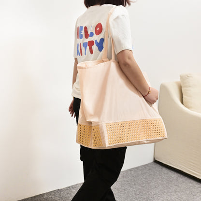 Soft Touch Shopping Bags - Beige Large - main product front view
