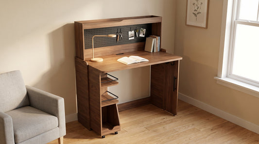 CozyNook Foldable Desk & Dining Table | Built-in Power & LED | 110cm from CozyNookMY STUDIO collection — premium pet-friendly furniture & dog crate for modern homes