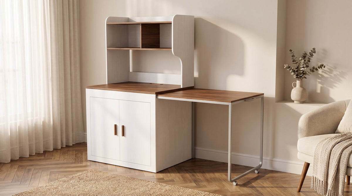 CozyNook Extendable Sideboard & Workstation | Built-in Power | 162cm from CozyNookMY STUDIO collection — premium pet-friendly furniture & dog crate for modern homes