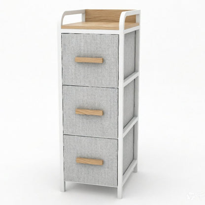 Full Entryway Organizer in white metal frame with warm wood accents, designed as part of the HARBOR entryway storage furniture collection. Hooks + Shelves + 2-Drawers + Shoe Rack design fits compact entryways for organizing shoes, bags, keys and everyday essentials in modern homes. Main product front view.