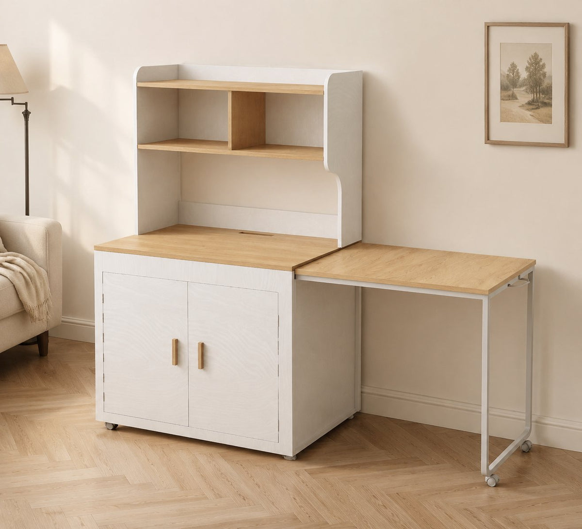 CozyNook Extendable Sideboard & Workstation | Built-in Power | 162cm from CozyNookMY STUDIO collection — premium pet-friendly furniture & dog crate for modern homes
