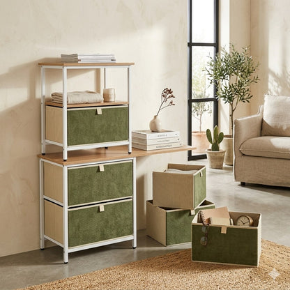 Green Minimal Stackable Fabric Drawer Storage Cabinet with Removable Bins - product image 11
