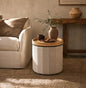 Chenille Semi-Circle Storage Ottoman Shoe Bench in soft chenille upholstery, designed as part of the NOOK multifunctional storage furniture collection. semi-circle shoe bench fits modern living rooms, bedrooms and small-space homes with hidden storage. Main product front view.