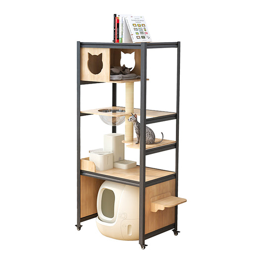 All-in-One Cat Activity Tower with Auto Litter Box Space - main product front view