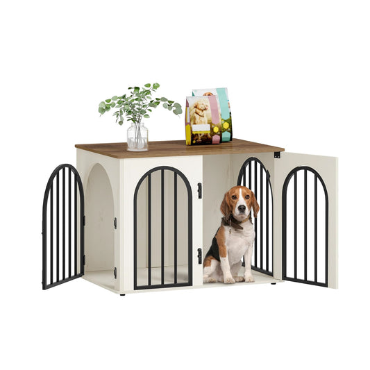 Arched-Door Wooden Pet Crate Cabinet with MDF Top - main product front view