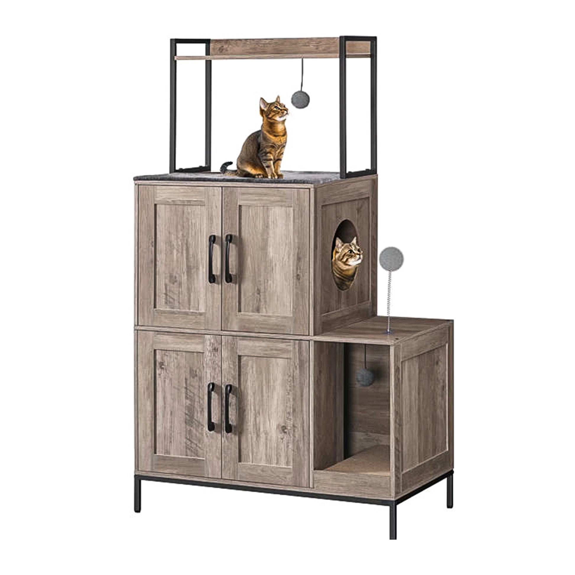 Multi-Level Cat Condo Tower with Play Area and Storage - main product front view
