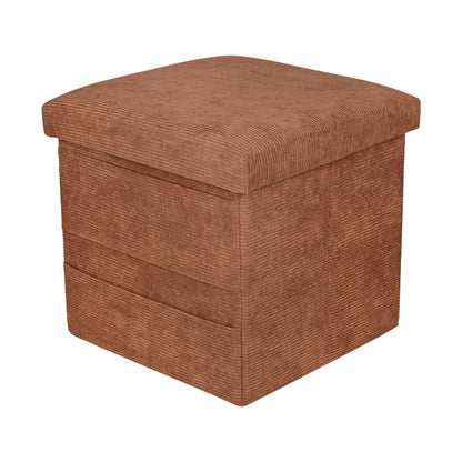 Corduroy hexagon storage ottoman grey main view – CozynookMY