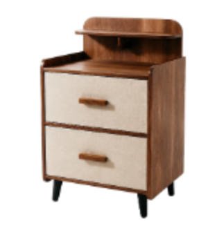 CozyNook 2-Drawer Nightstand with Top Shelf | Chenille Front | Walnut Frame | 50cm from CozyNookMY LOOM collection — premium pet-friendly furniture & dog crate for modern homes