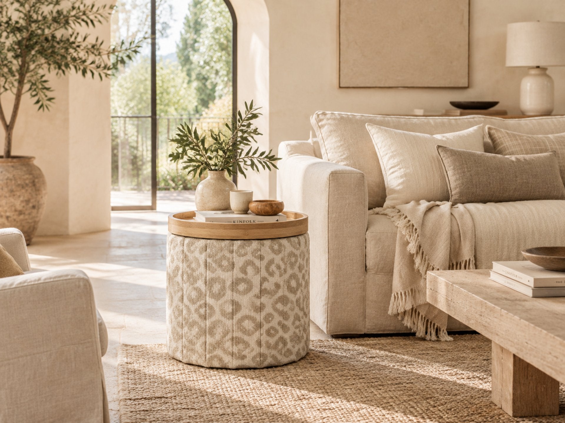 Zara Home style storage ottoman coffee table